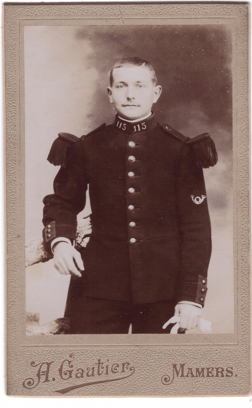 Militaire du 115e régiment d'infanterie — Portrait Sépia