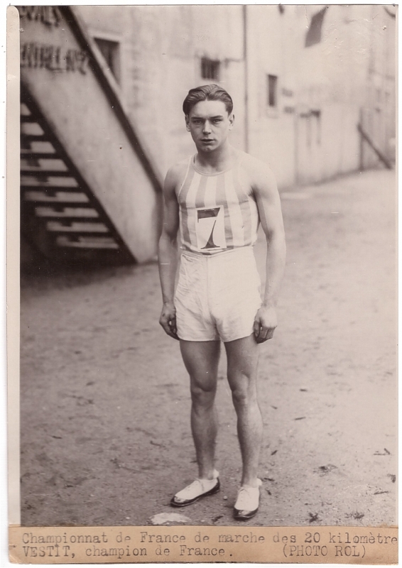 Vestit, champion de France de marche des 20 km.